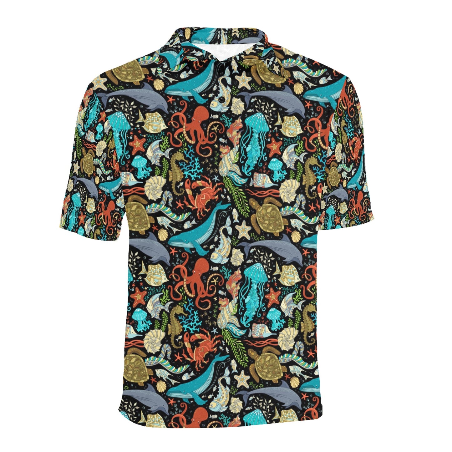 Underwater Animal Print Design LKS301 Men Polo Shirt