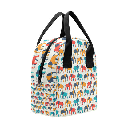 Elephant Colorful Print Pattern Insulated Lunch Bag