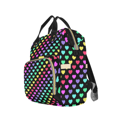 Heart Rainbow Pattern Print Design HE02 Diaper Bag Backpack
