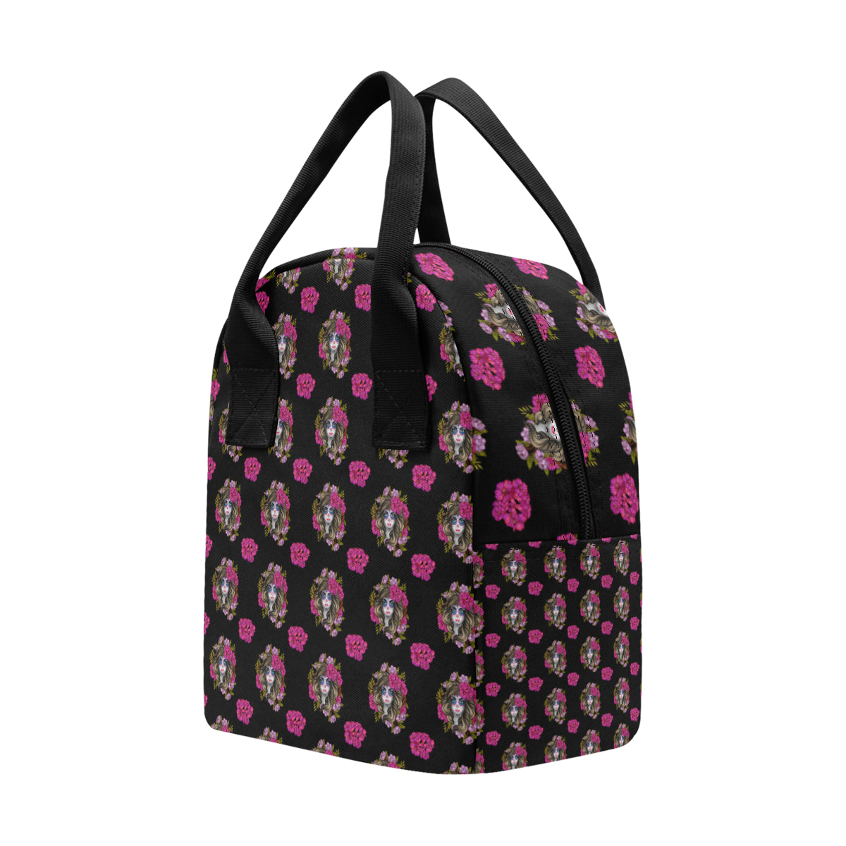 Day of the Dead Makeup Girl Insulated Lunch Bag