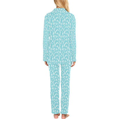 Sweet Pea Print Design LKS302 Women's Long Pajama Set