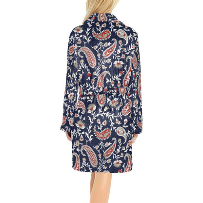 Paisley Pattern Print Design A05 Women's Fleece Robe