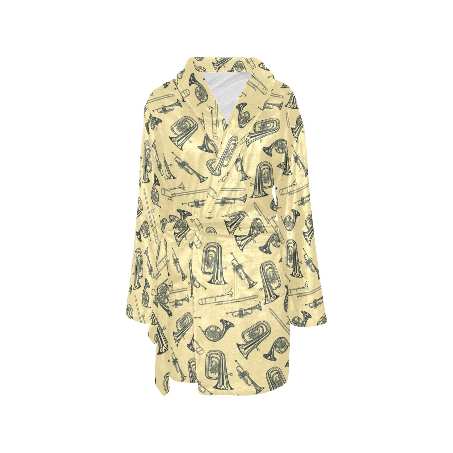 Tuba Pattern Print Design 01 Women's Fleece Robe