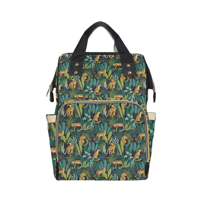 Jaguar Jungle Pattern Print Design 03 Diaper Bag Backpack