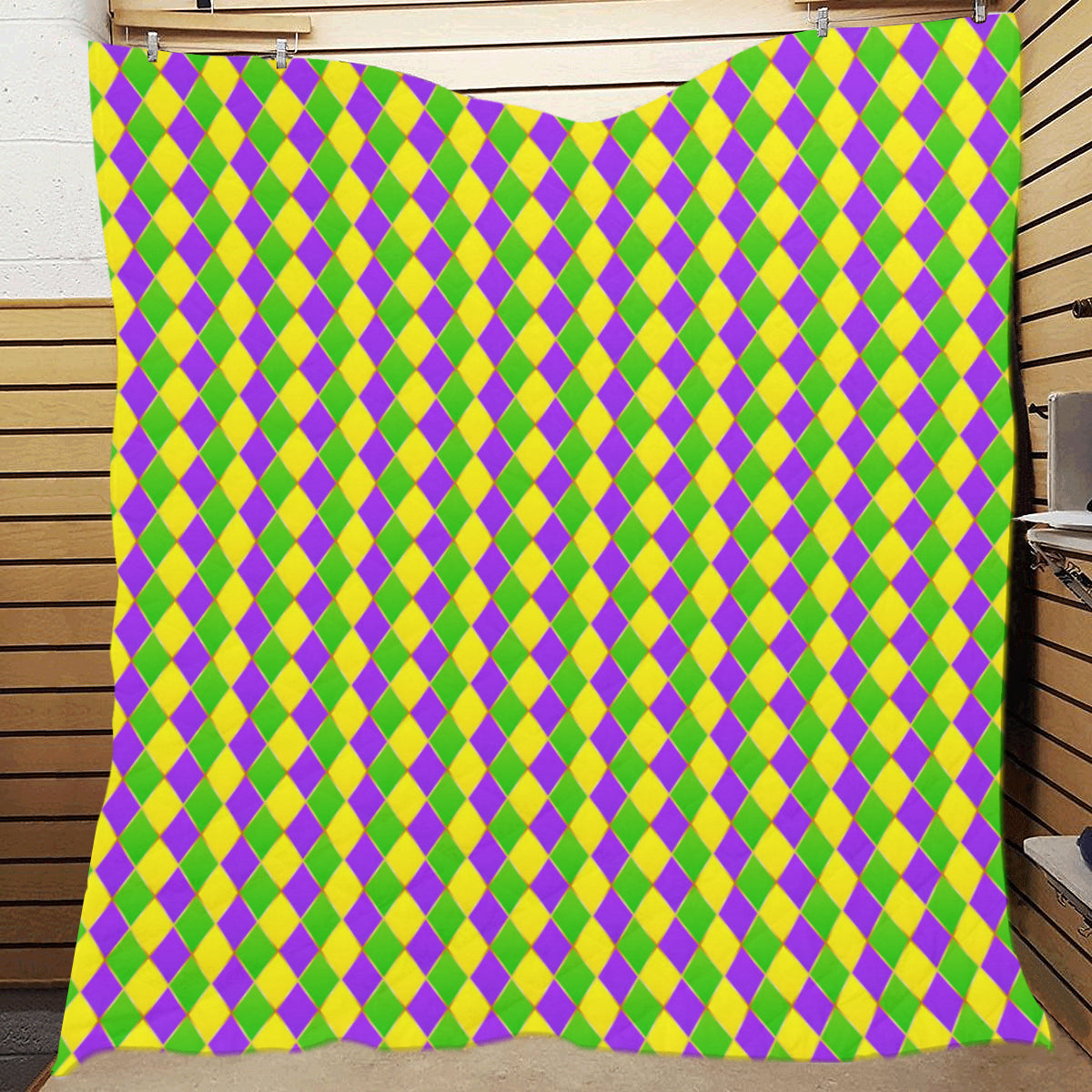 Mardi Gras Pattern Print Design 01 Premium Quilt