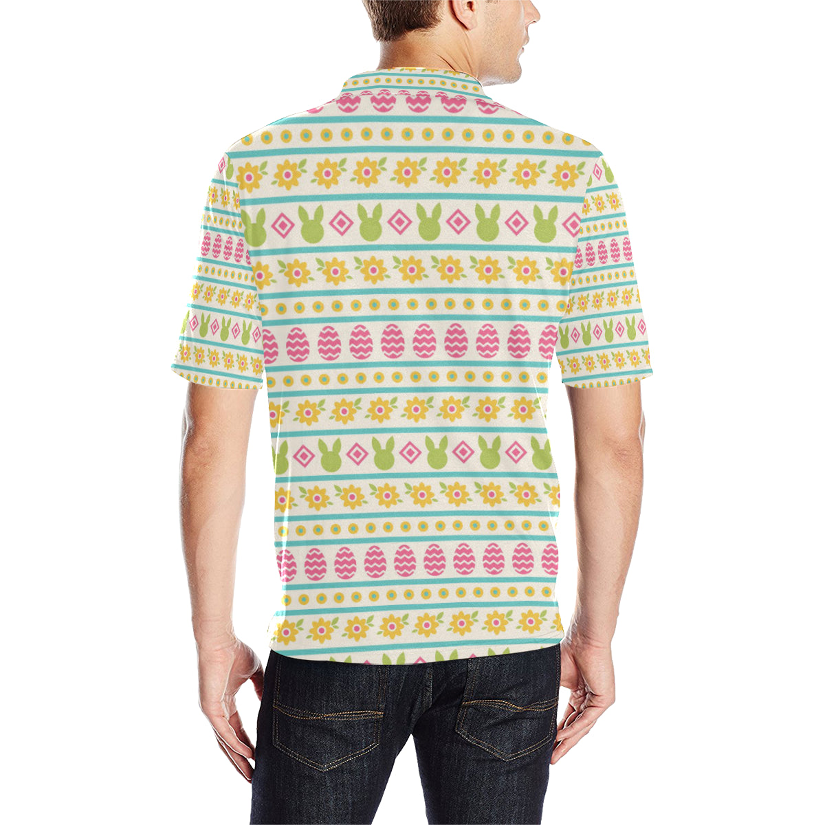 Easter Eggs Pattern Print Design RB016 Men Polo Shirt