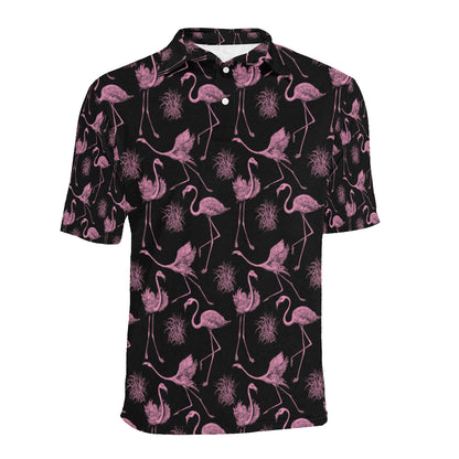 Flamingo Pink Print Pattern Men Polo Shirt