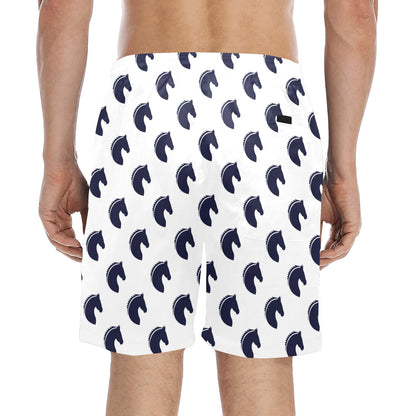 Horse Head Print Design LKS303 Men's Swim Trunks Beach Shorts