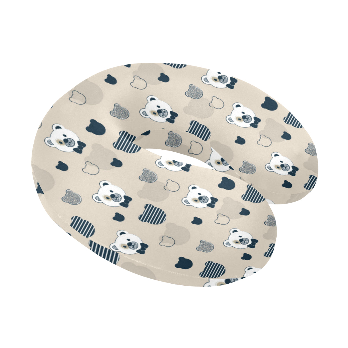 Bear Pattern Print Design 05 U-Shaped Travel Neck Pillow