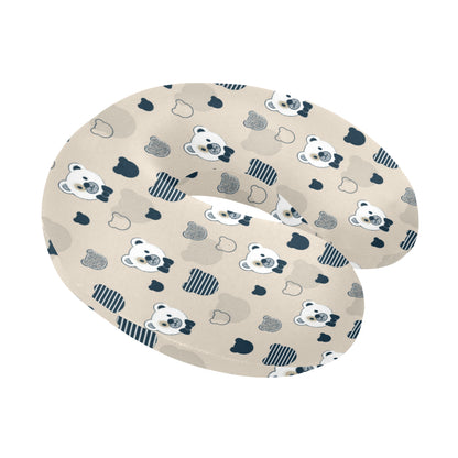 Bear Pattern Print Design 05 U-Shaped Travel Neck Pillow