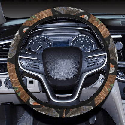 Goose Print Design LKS406 Steering Wheel Cover with Elastic Edge