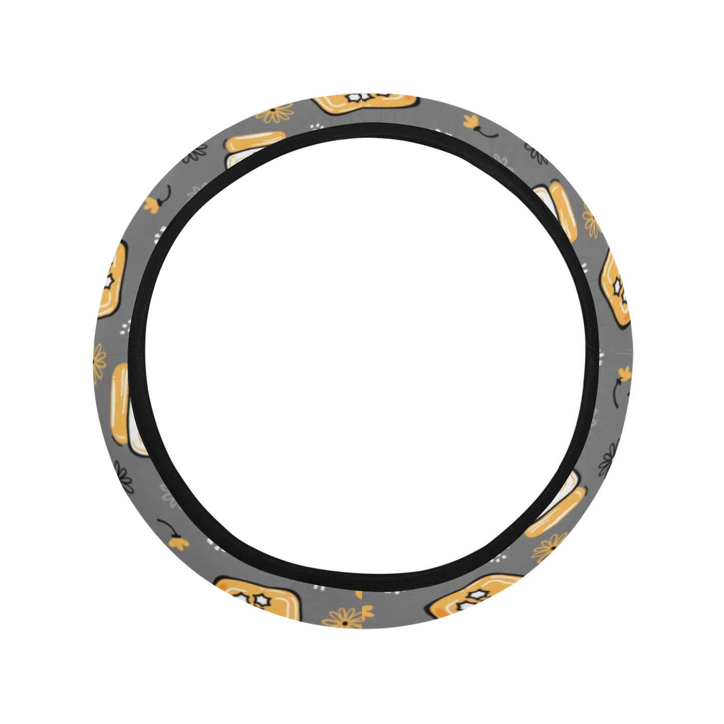 Honey Bee Print Design LKS301 Steering Wheel Cover with Elastic Edge