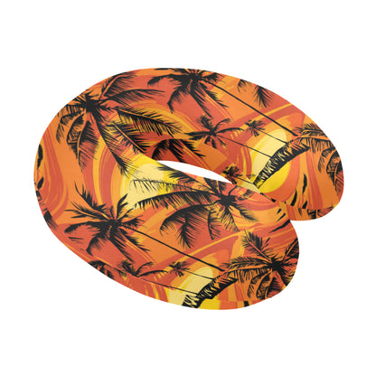 Palm Tree Pattern Print Design A02 U-Shaped Travel Neck Pillow