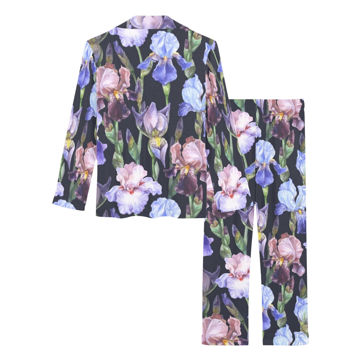 Iris Pattern Print Design IR04 Women's Long Pajama Set