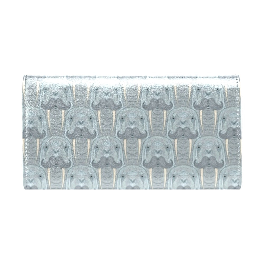 Walrus Print Design LKS402 Women's Trifold Wallet