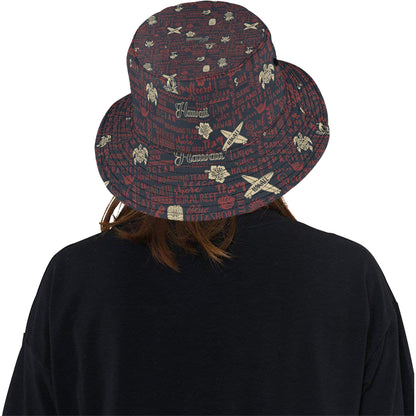 Hawaiian Themed Pattern Print Design H017 Unisex Bucket Hat