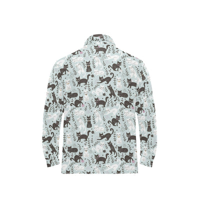 Cat Pattern Print Design 08 Long Sleeve Polo Shirt For Men's