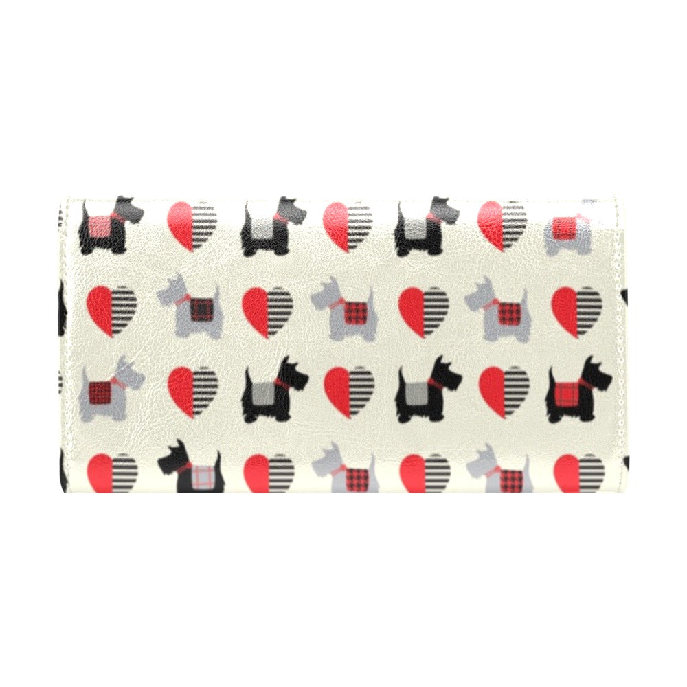 Scottish Terriers Print Design LKS3010 Women's Trifold Wallet