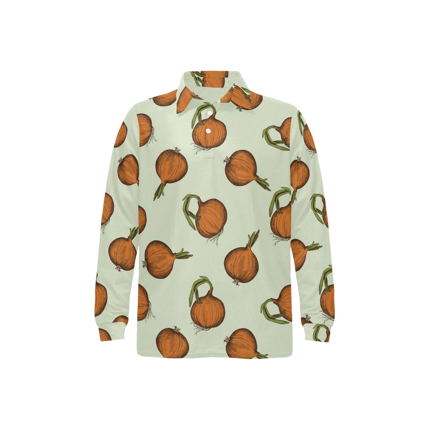 Onion Pattern Print Design A05 Long Sleeve Polo Shirt For Men's