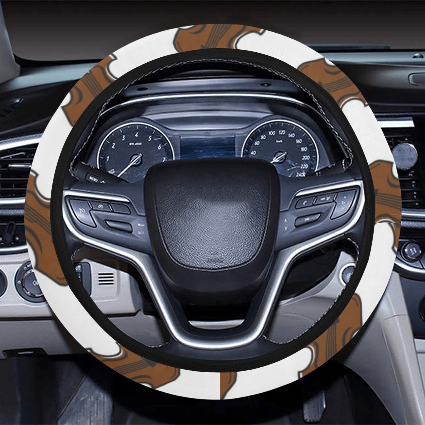 Violin Print Design LKS405 Steering Wheel Cover with Elastic Edge