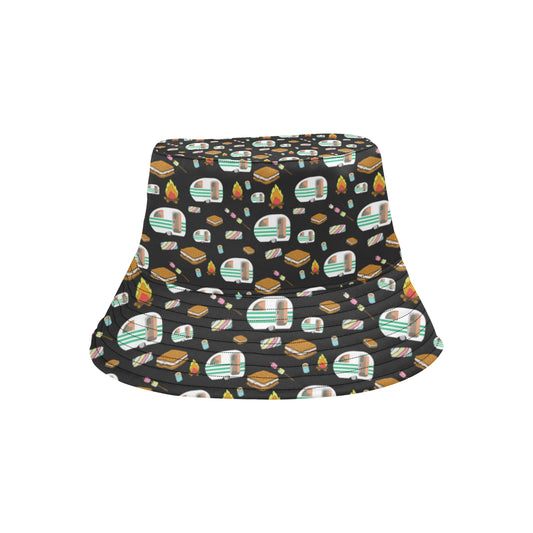Camper marshmallow Camping Design Print Unisex Bucket Hat