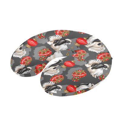 Japanese Chin Pattern Print Design 02 U-Shaped Travel Neck Pillow
