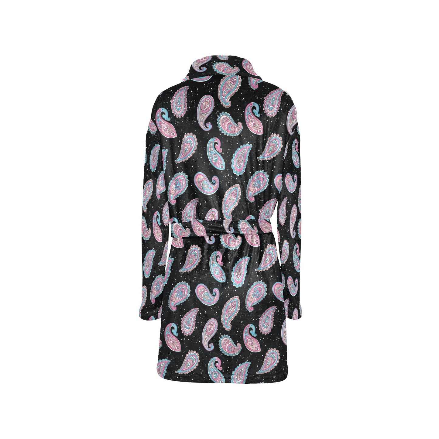 Paisley Pink Design Mandala Print Women's Fleece Robe