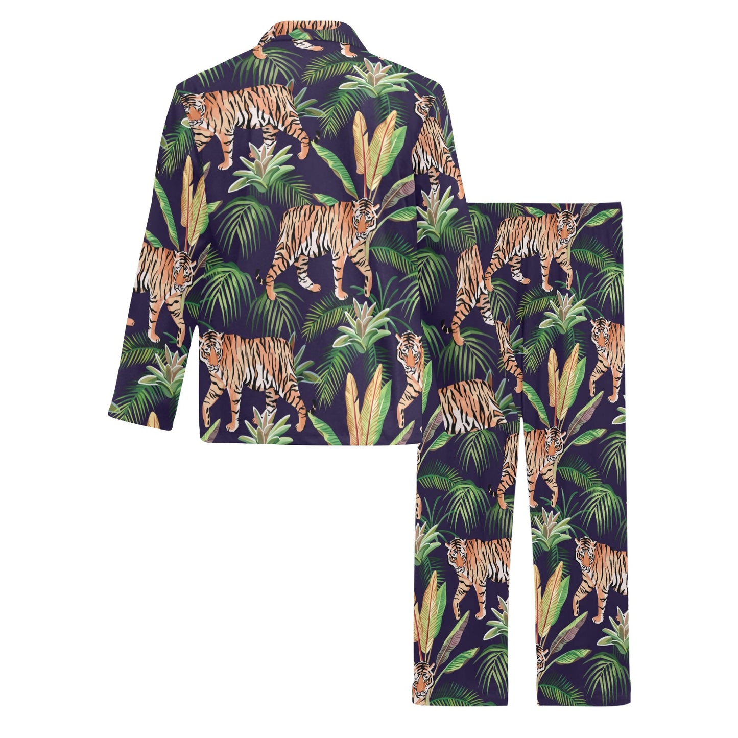 Tiger Jungle Men's Long Pajama Set
