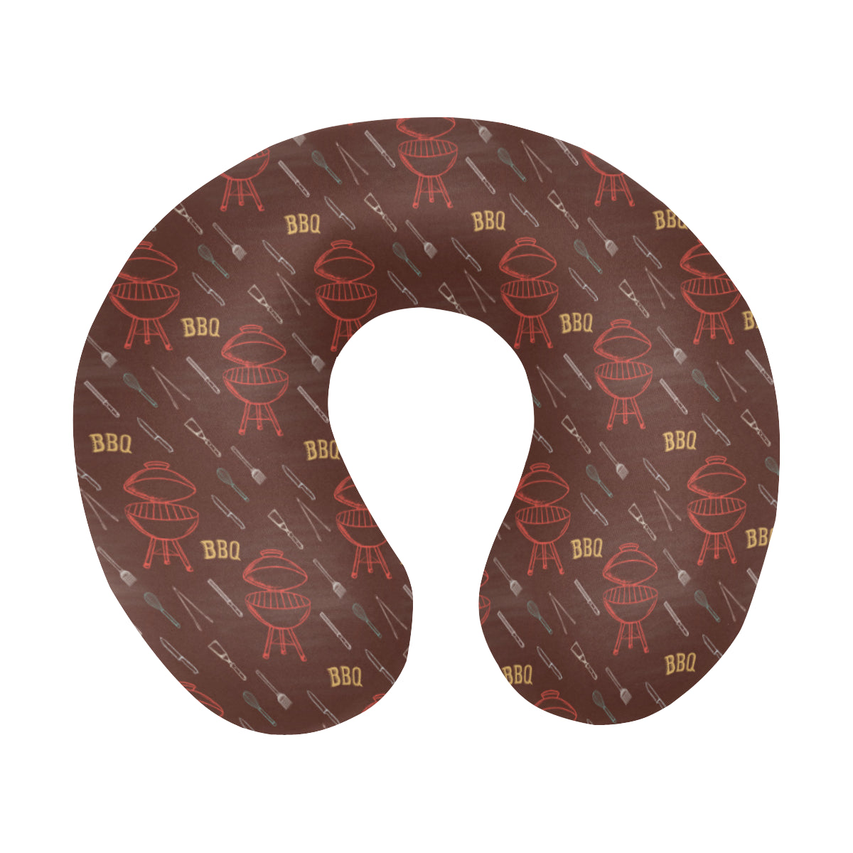 Barbecue Pattern Print Design 01 U-Shaped Travel Neck Pillow