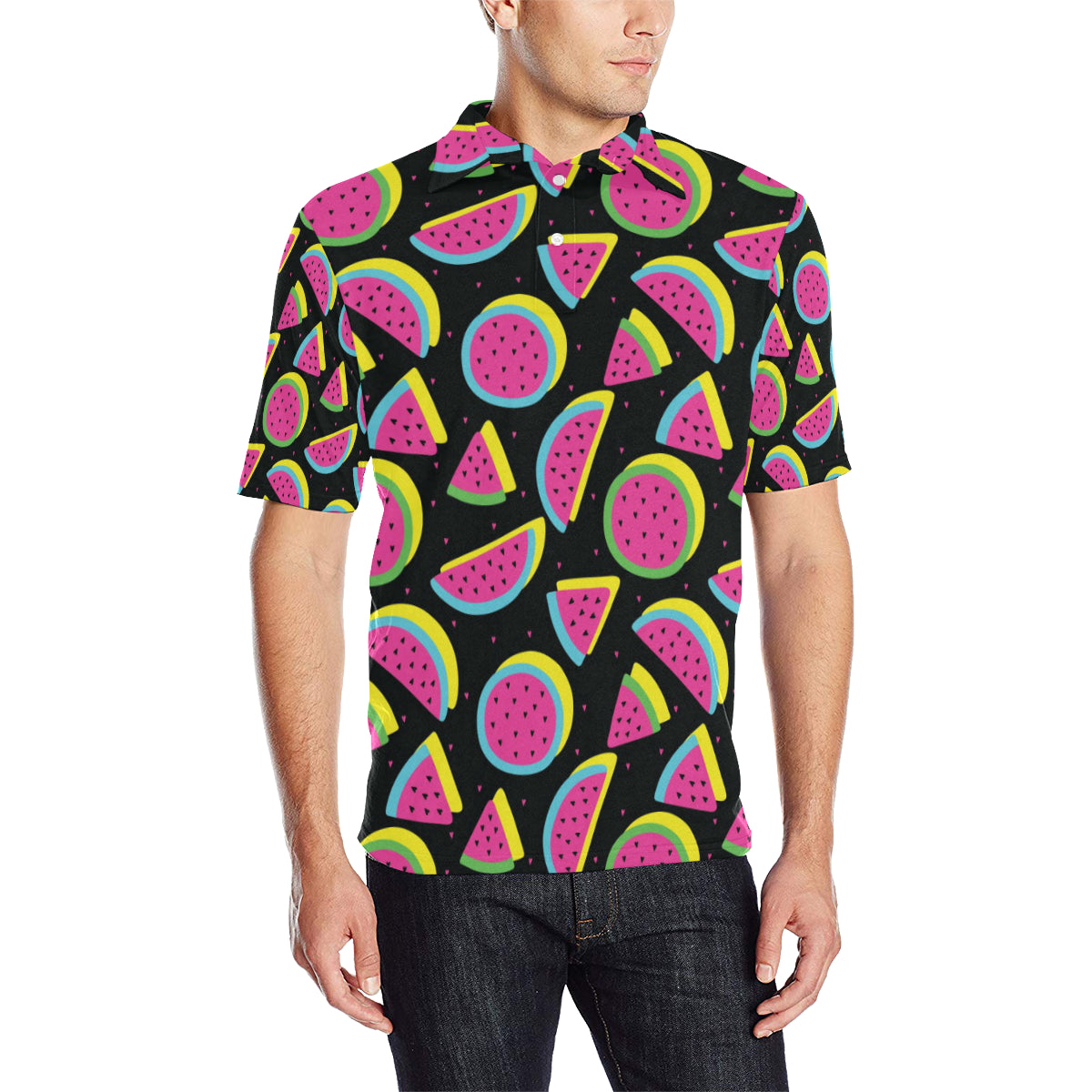 Watermelon Pattern Print Design WM07 Men Polo Shirt