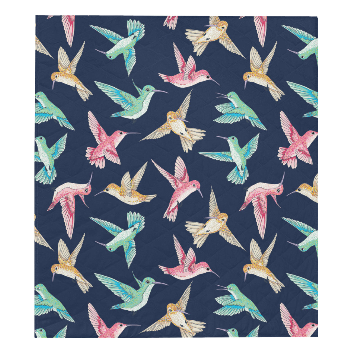 Hummingbird Cute Pattern Print Design 01 Premium Quilt