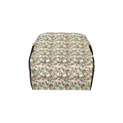 Butterfly Flower Pattern Print Design 06 Diaper Bag Backpack