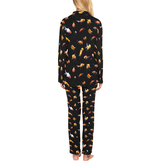 Goldfish Print Design LKS402 Women's Long Pajama Set