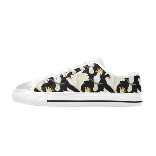 Cockatoo Print Design LKS402 Women's White Low Top Shoes