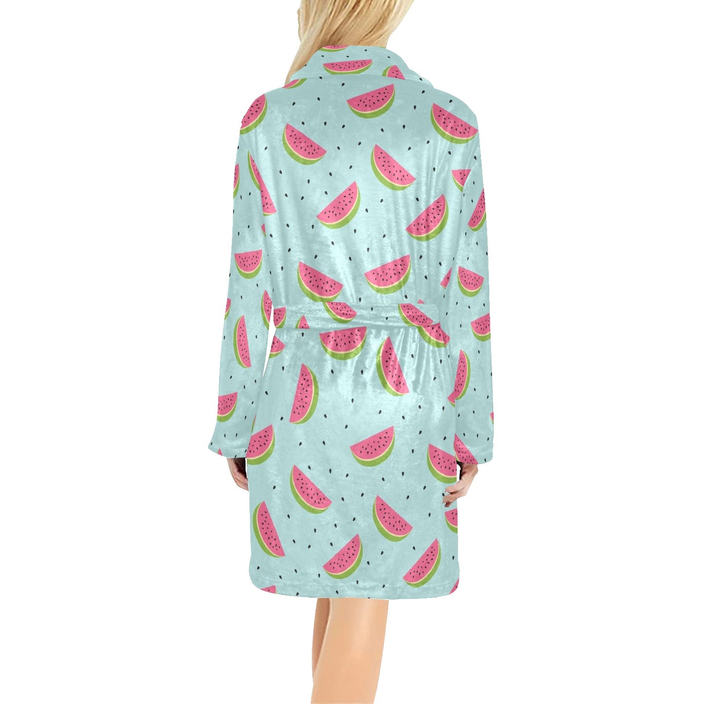Watermelon Pattern Print Design WM06 Women's Fleece Robe