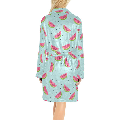 Watermelon Pattern Print Design WM06 Women's Fleece Robe