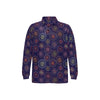 Firework Flower Style Print Design LKS302 Long Sleeve Polo Shirt For Men's