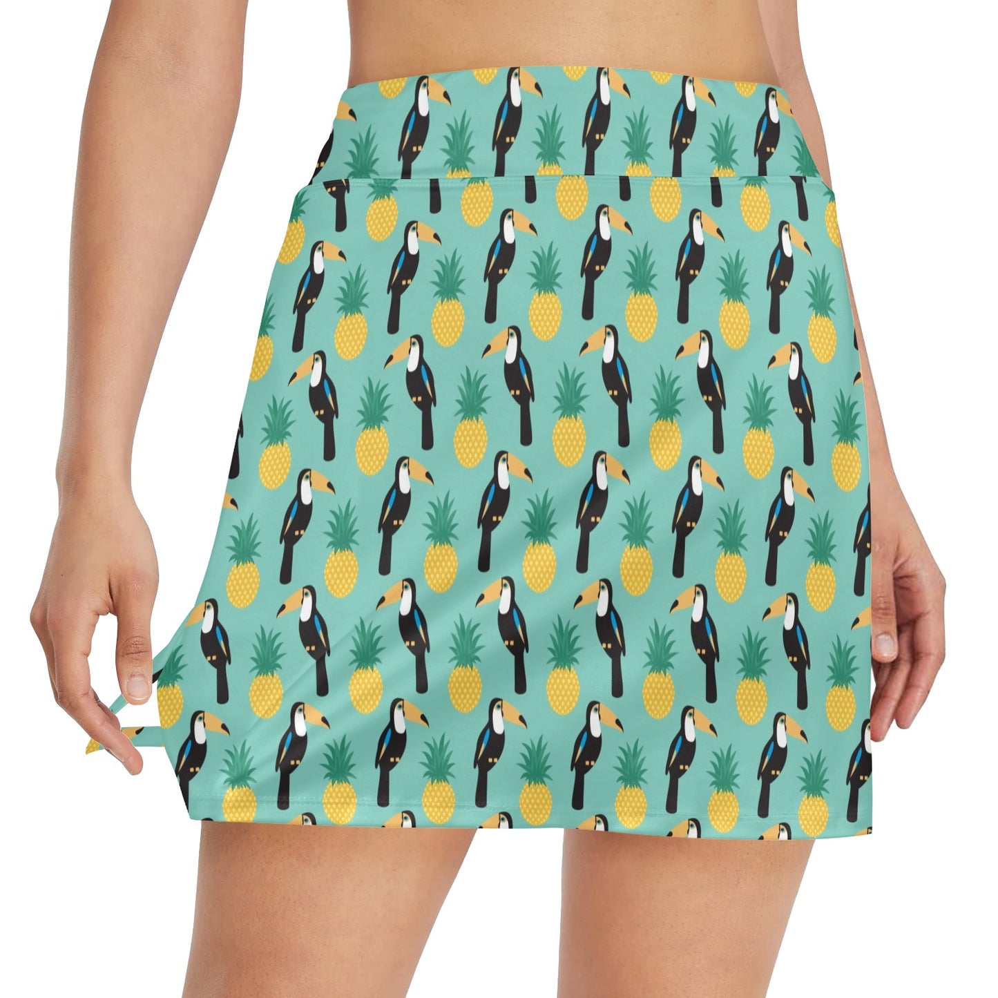 Toucan Print Design LKS301 17" Golf & Pickleball Skort with Pockets