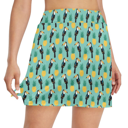 Toucan Print Design LKS301 17" Golf & Pickleball Skort with Pockets