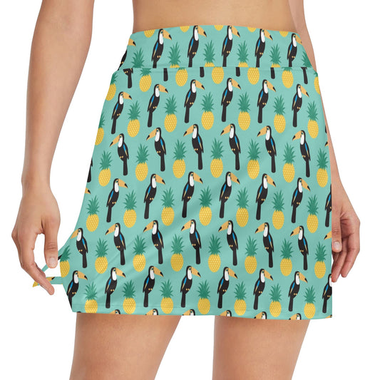 Toucan Print Design LKS301 17" Golf & Pickleball Skort with Pockets