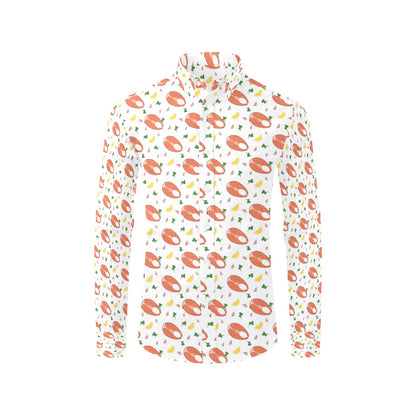 Salmon Steak Print Design LKS303 Men's Long Sleeve Dress Shirt