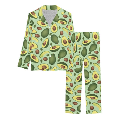 Avocado Pattern Print Design AC01 Women's Long Pajama Set