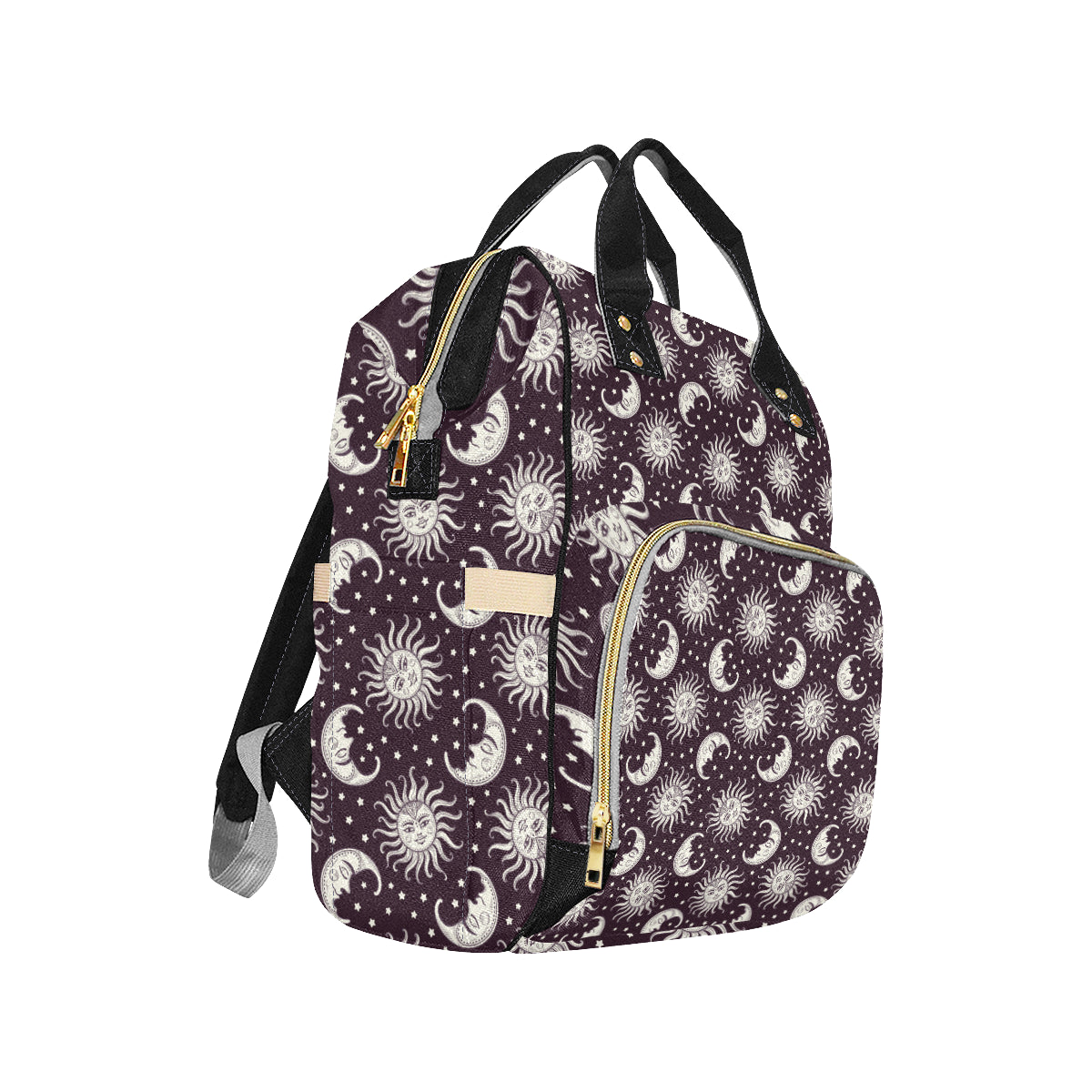 Sun Moon Face Diaper Bag Backpack