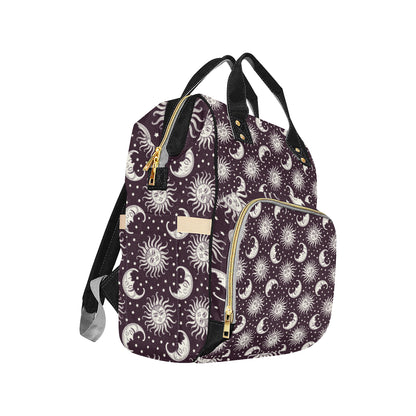 Sun Moon Face Diaper Bag Backpack