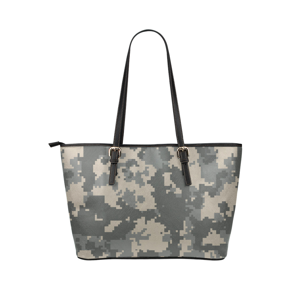 ACU Digital Camouflage Leather Tote Bag
