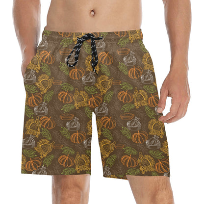 Thanksgiving Print Design LKS301 Men's Swim Trunks Beach Shorts