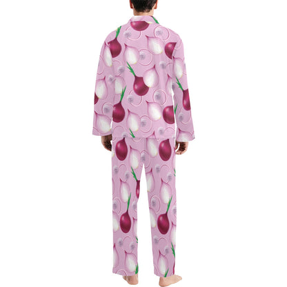 Onion Pattern Print Design A01 Men's Long Pajama Set
