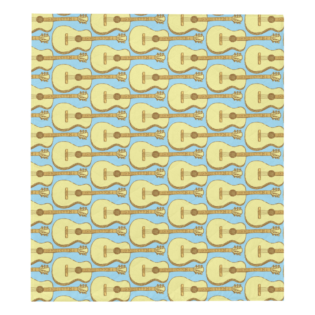 Acoustic Guitar Pattern Print Design 03 Premium Quilt