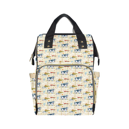 Cow Farm Design Print Diaper Bag Backpack