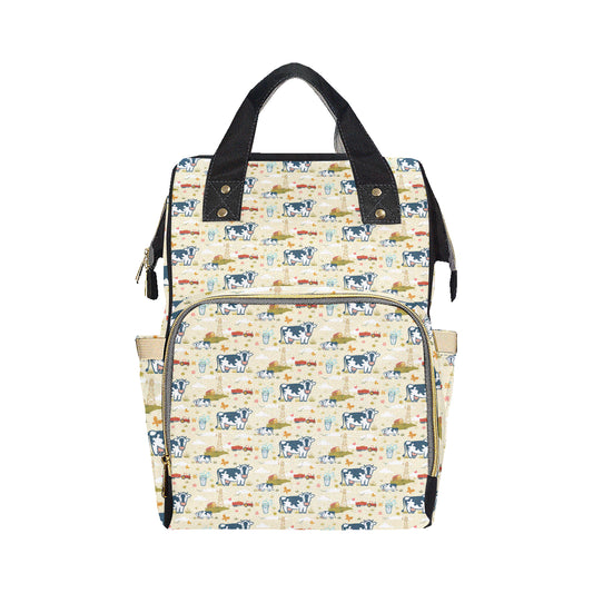 Cow Farm Design Print Diaper Bag Backpack